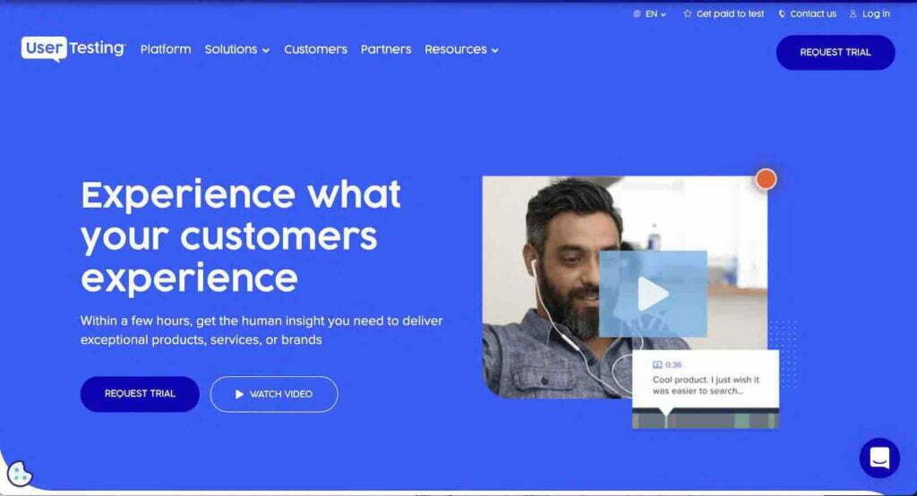 UserTesting.com landing page