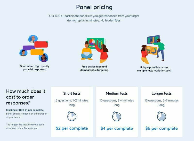 usabilityhub panelpricing