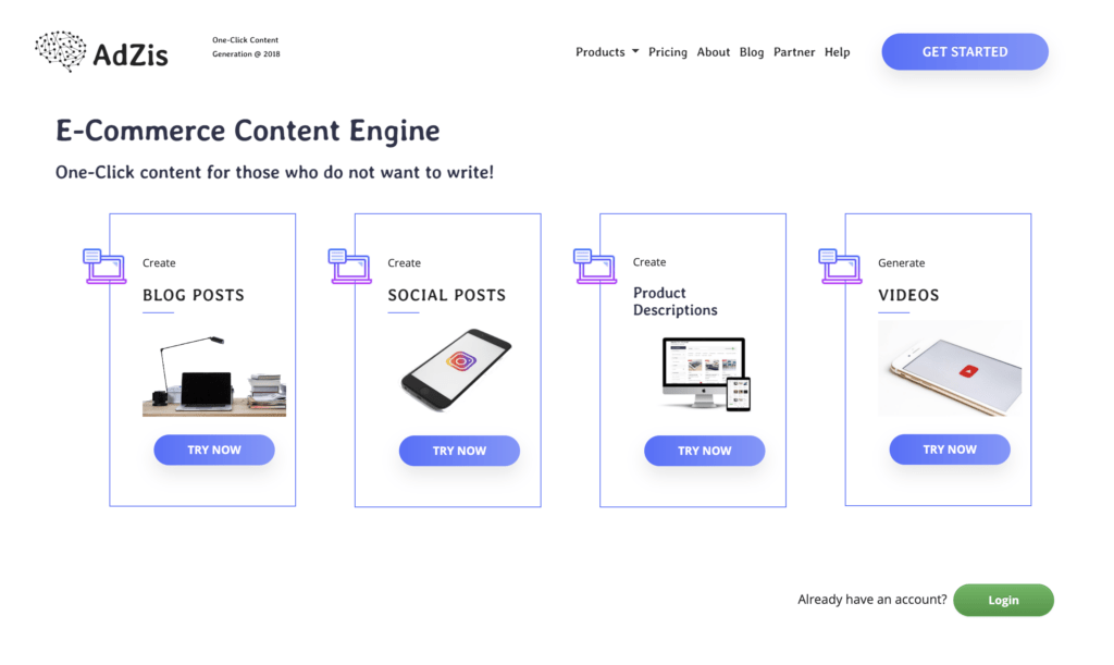 adzis landing page