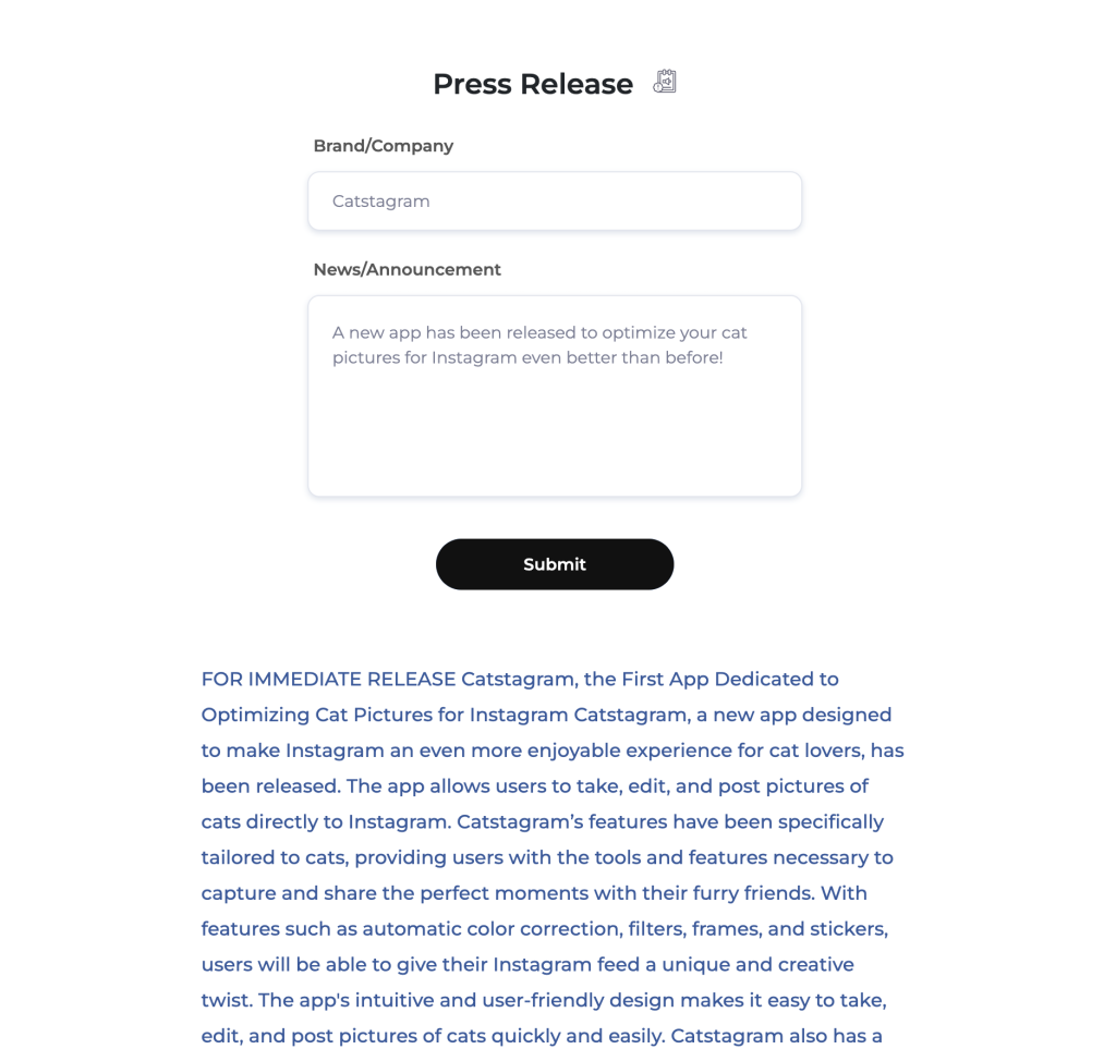 press release tool