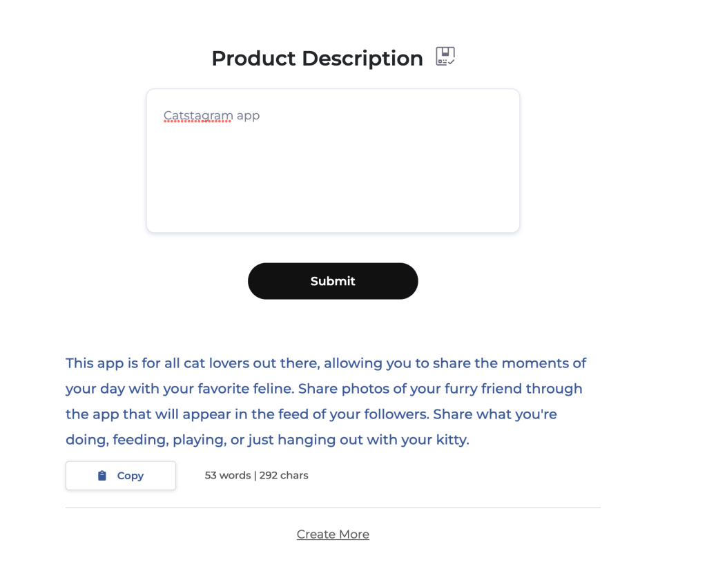 product description tool