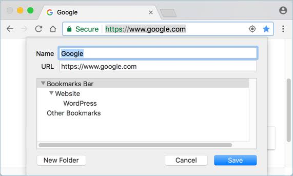 a screenshot of a Google search bar being saved as a bookmark