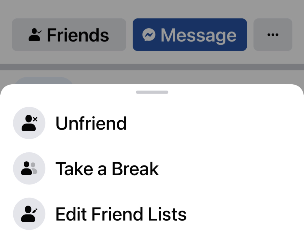 Facebook unfriend, take a break, edit friend lists feature