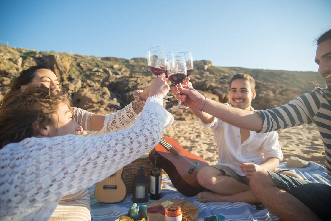 people toasting glasses of wine