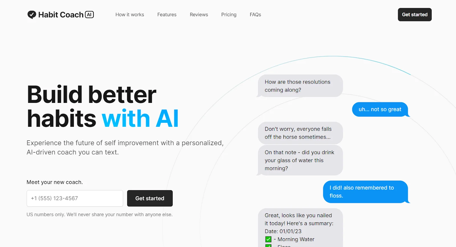HabitCoach.ai Website - Build better habits with AI