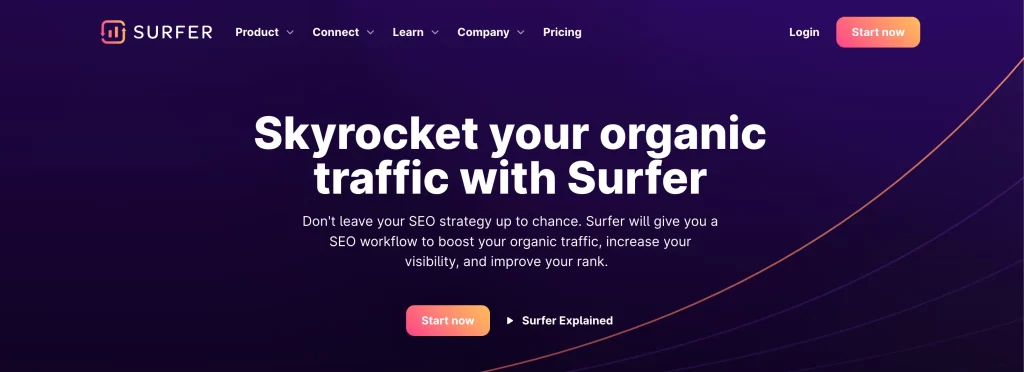 SurferSEO Homepage