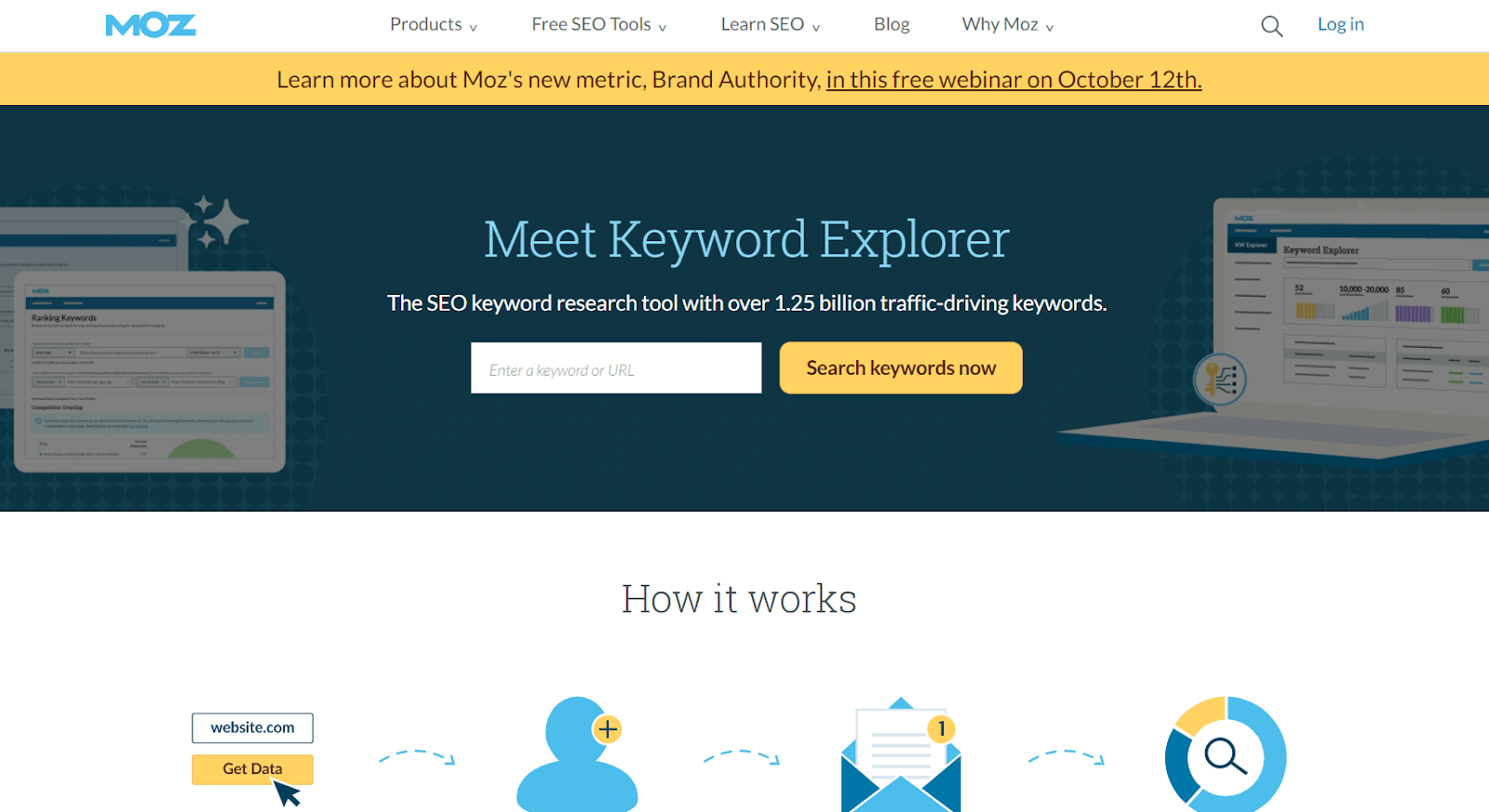 moz keyword explorer website - free keyword research tool