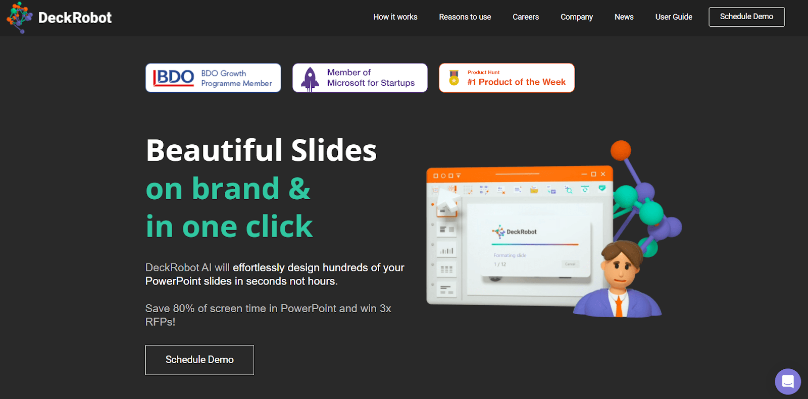 deck robot website - beautiful slides on brand and in one click