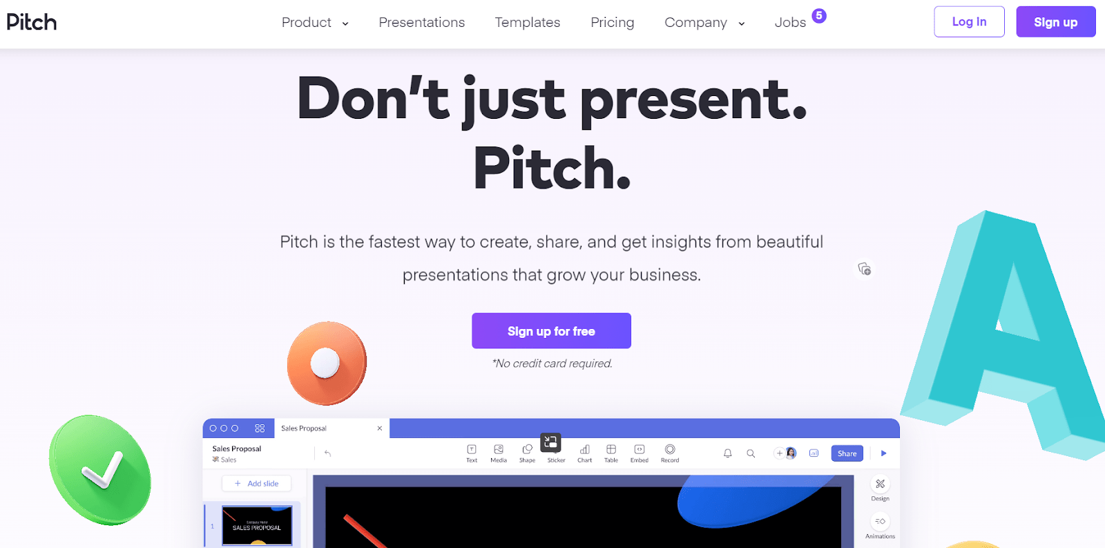 pitch website - don't just present. pitch