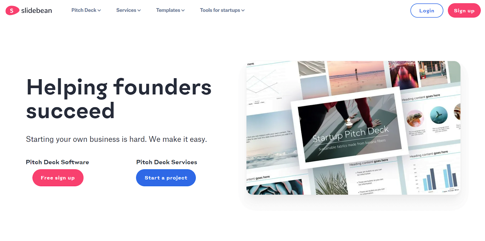 slidebean website - helping founders succeed