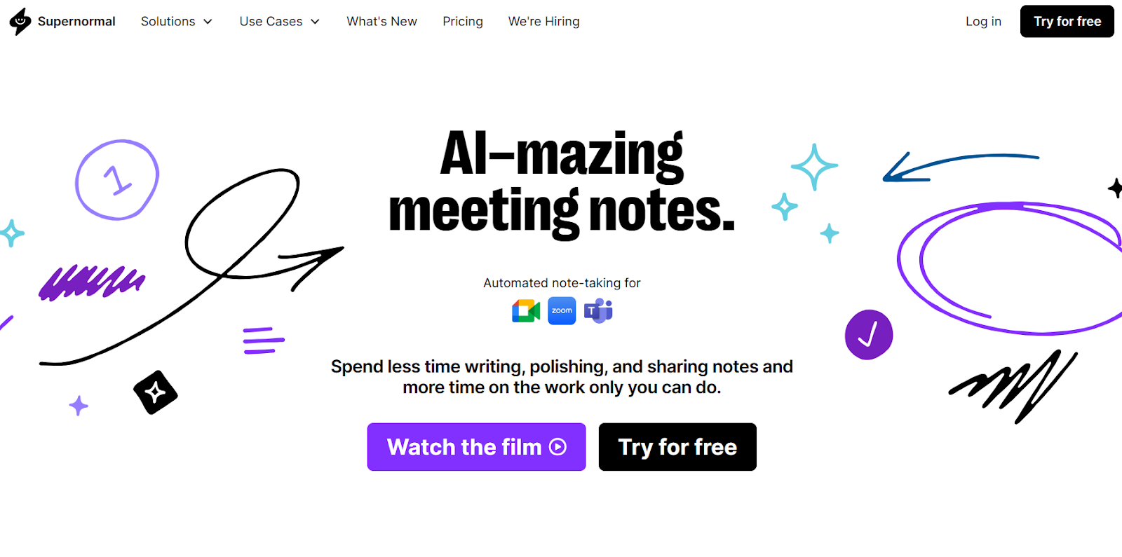 supernormal website - AI that writes your meeting notes