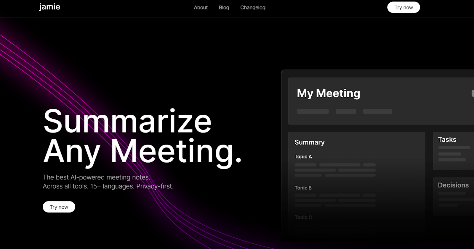 jamie website - summarize any meeting