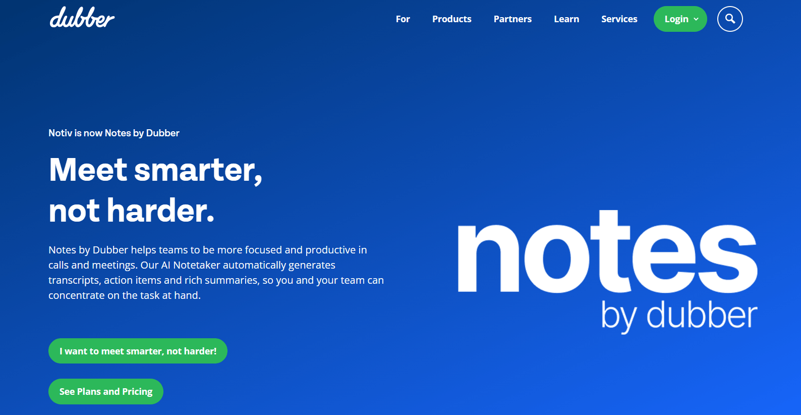 notes by dubber website - AI note-taking tool