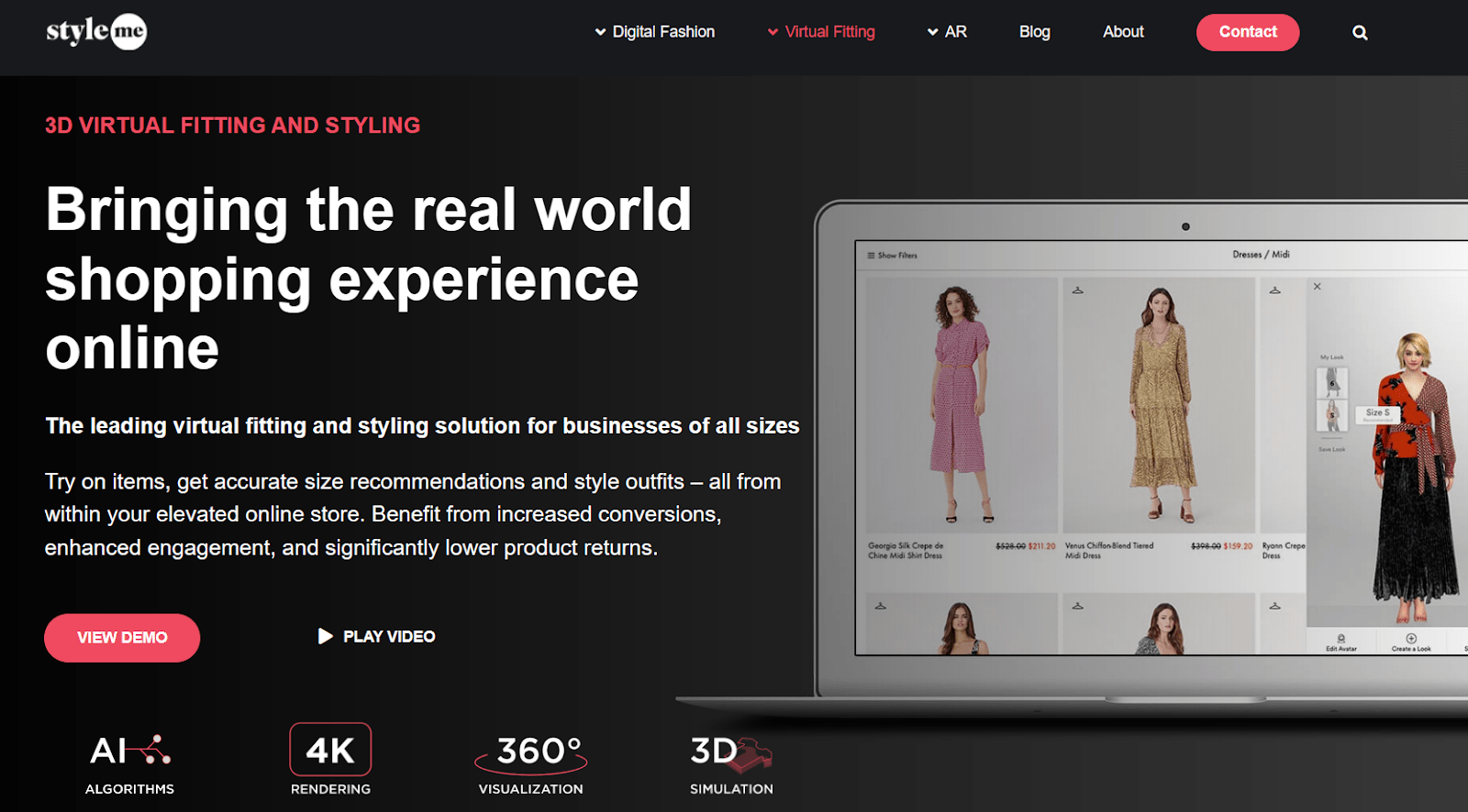 style.me website - bringing the real world shopping experience online