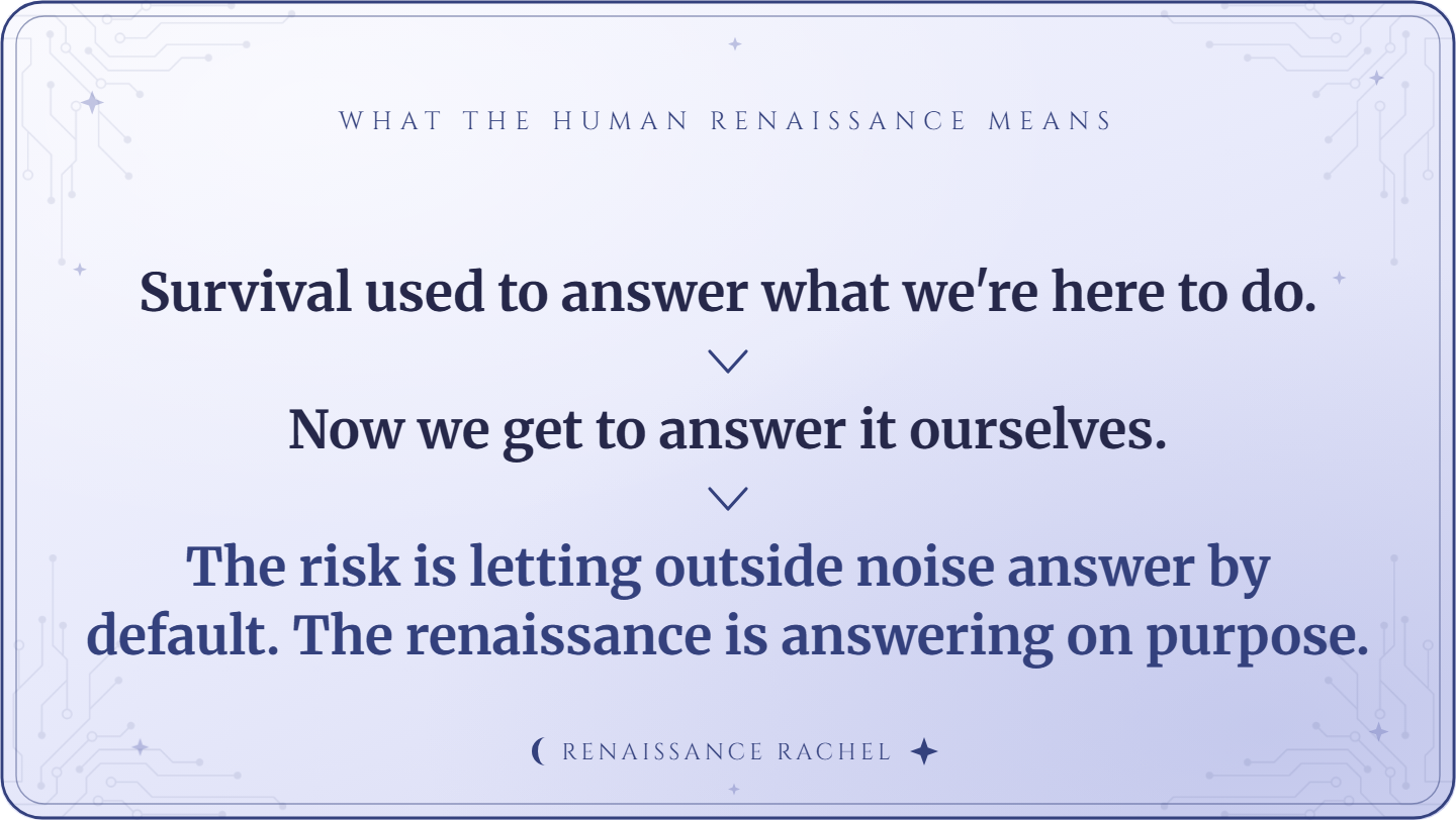 What the human renaissance means, in three steps