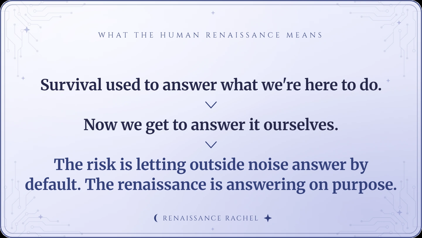 What the human renaissance means, in three steps