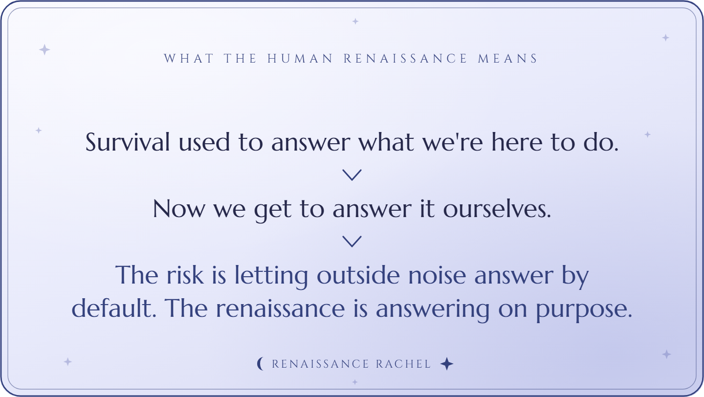 What the human renaissance means, in three steps